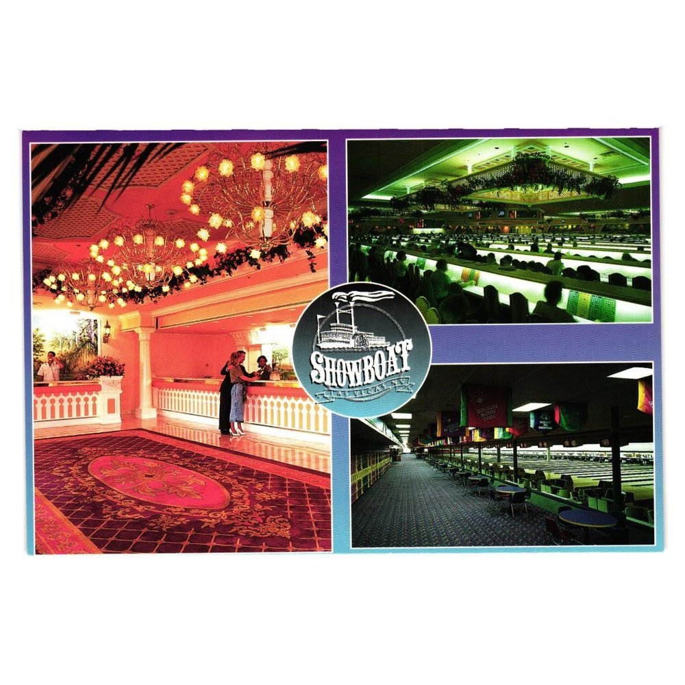 Vintage Postcard Showboat Hotel 1993 Las Vegas Nevada Casino Gambling Vacation C